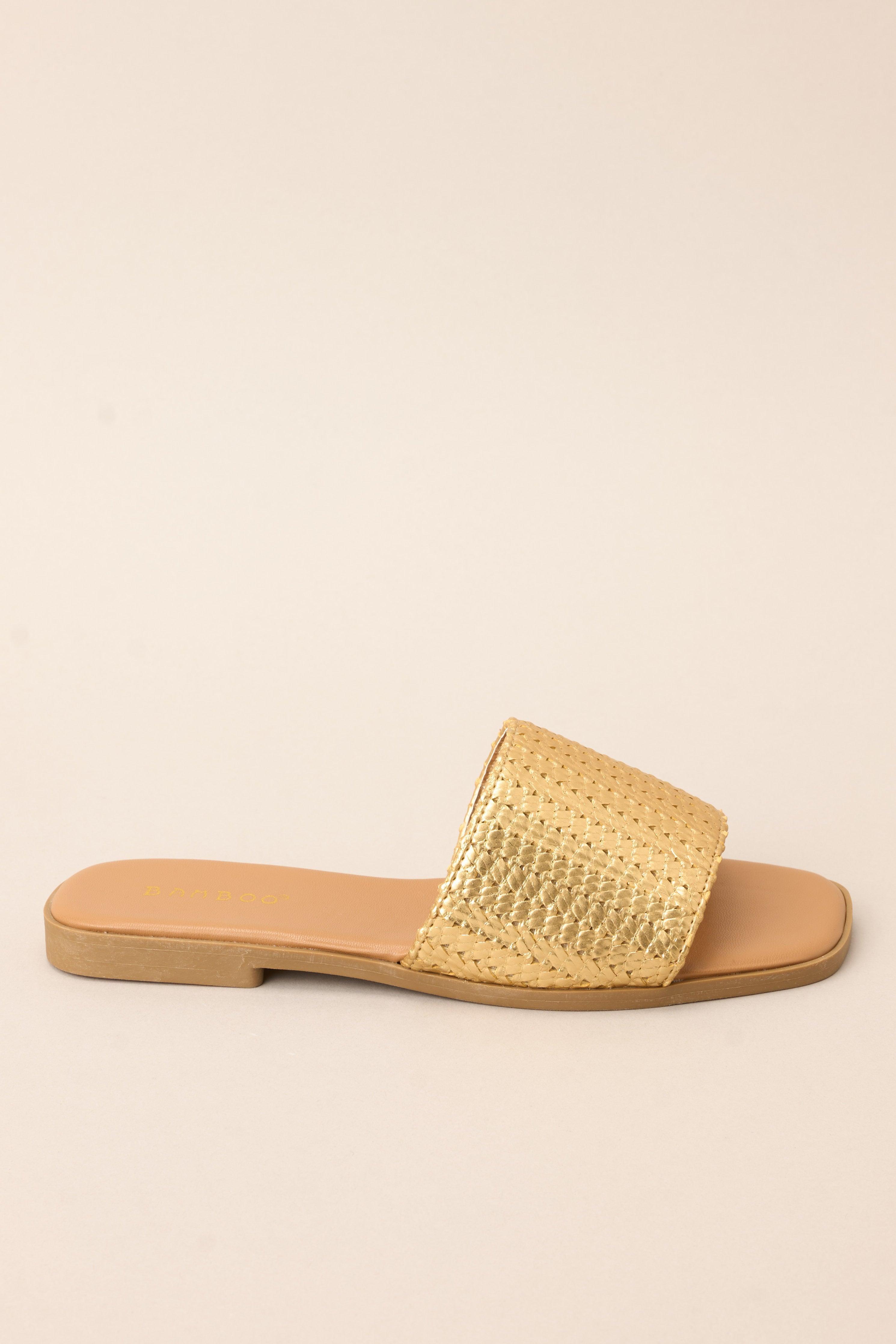 Walk Confidently Gold Sandals Product Image