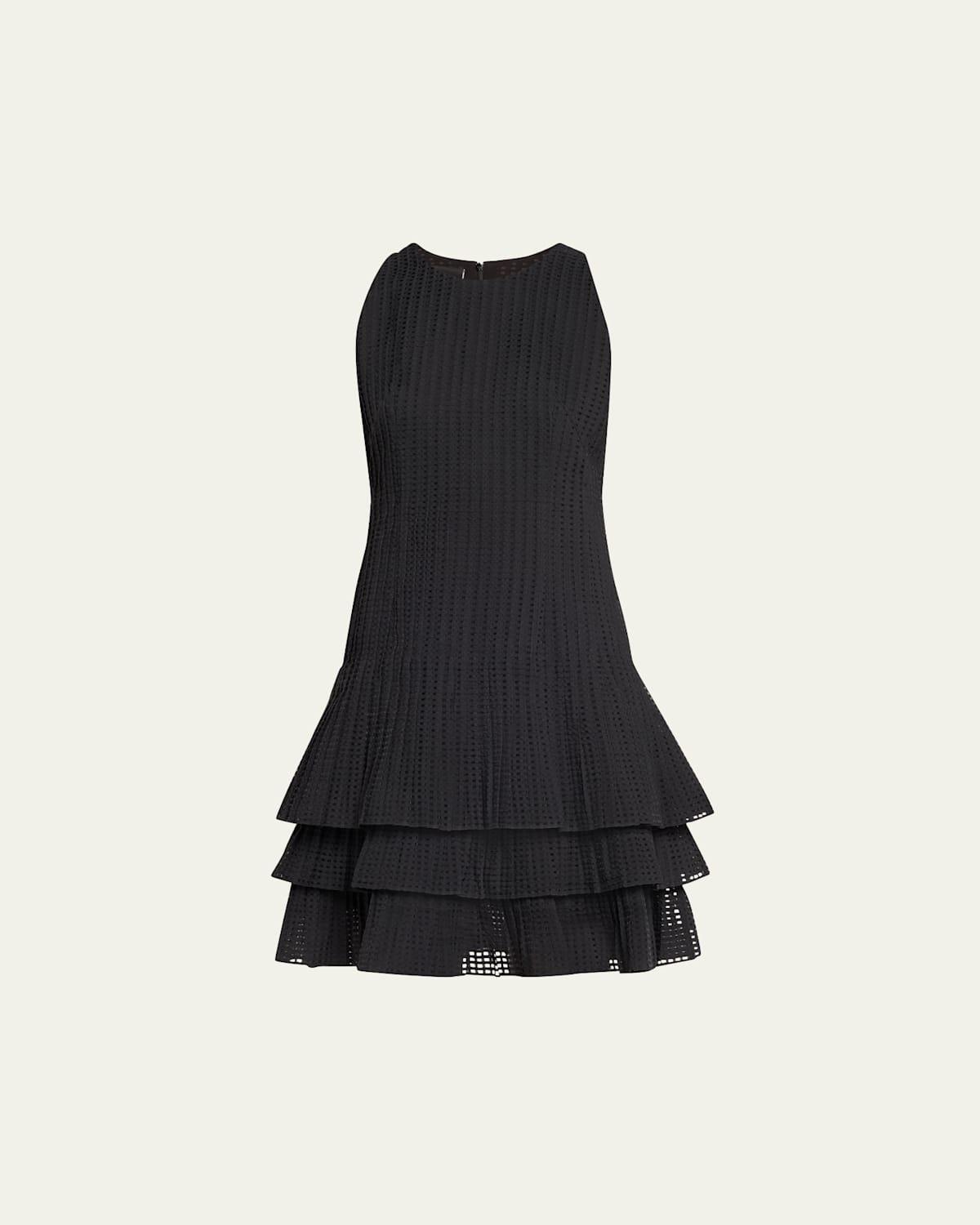 Grid Organza Layered Short Dress Product Image