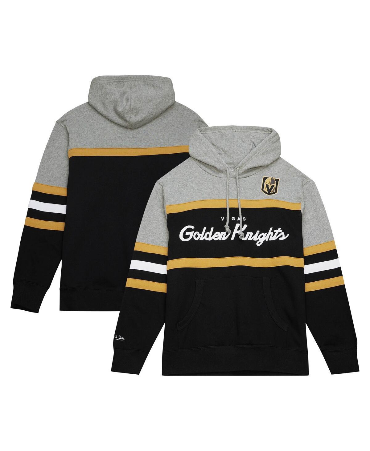 Mens Mitchell & Ness Black/Gray Vegas Golden Knights Head Coach Pullover Hoodie Product Image