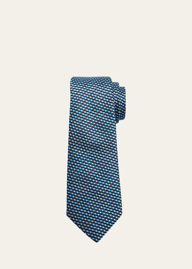 Mens Silk Jacquard Geometric Tie Product Image