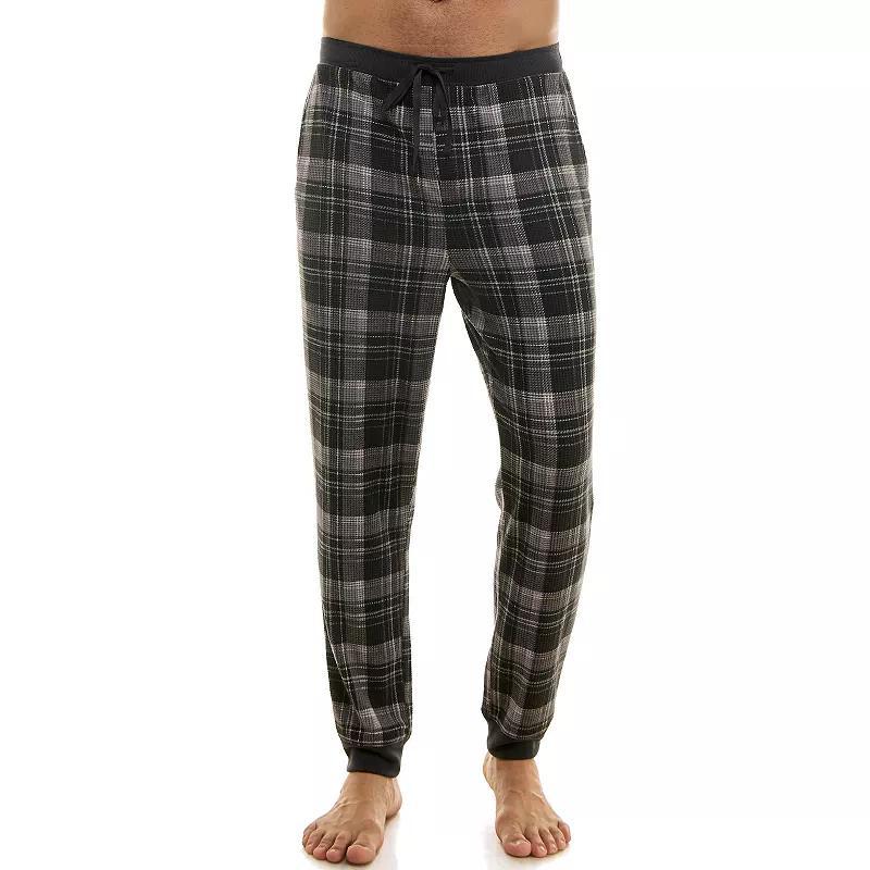 Mens Sonoma Goods For Life Super Soft Waffle Banded Bottom Pajama Pants Blue Shore Product Image