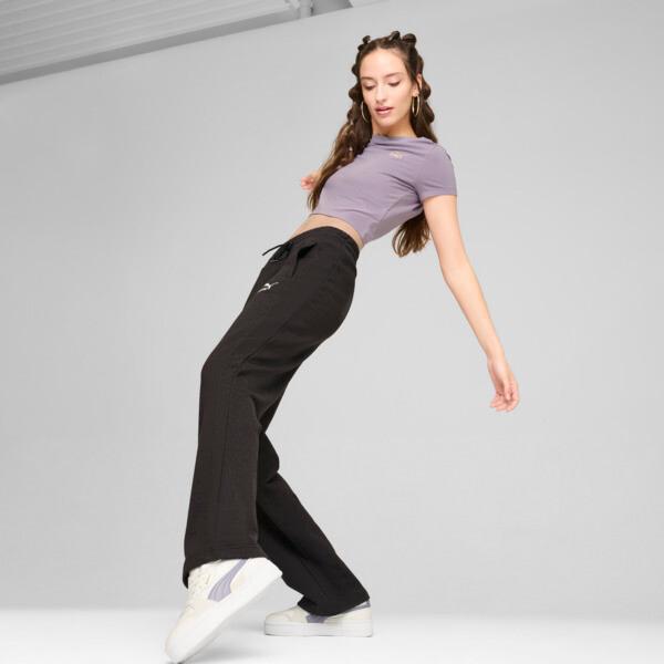 PUMA T7 Women's High Waist Track Pants in Black Product Image