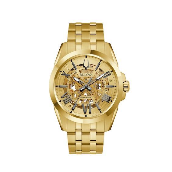 Bulova Mens Sutton Automatic Gold Tone Stainless Steel Bracelet Watch Product Image