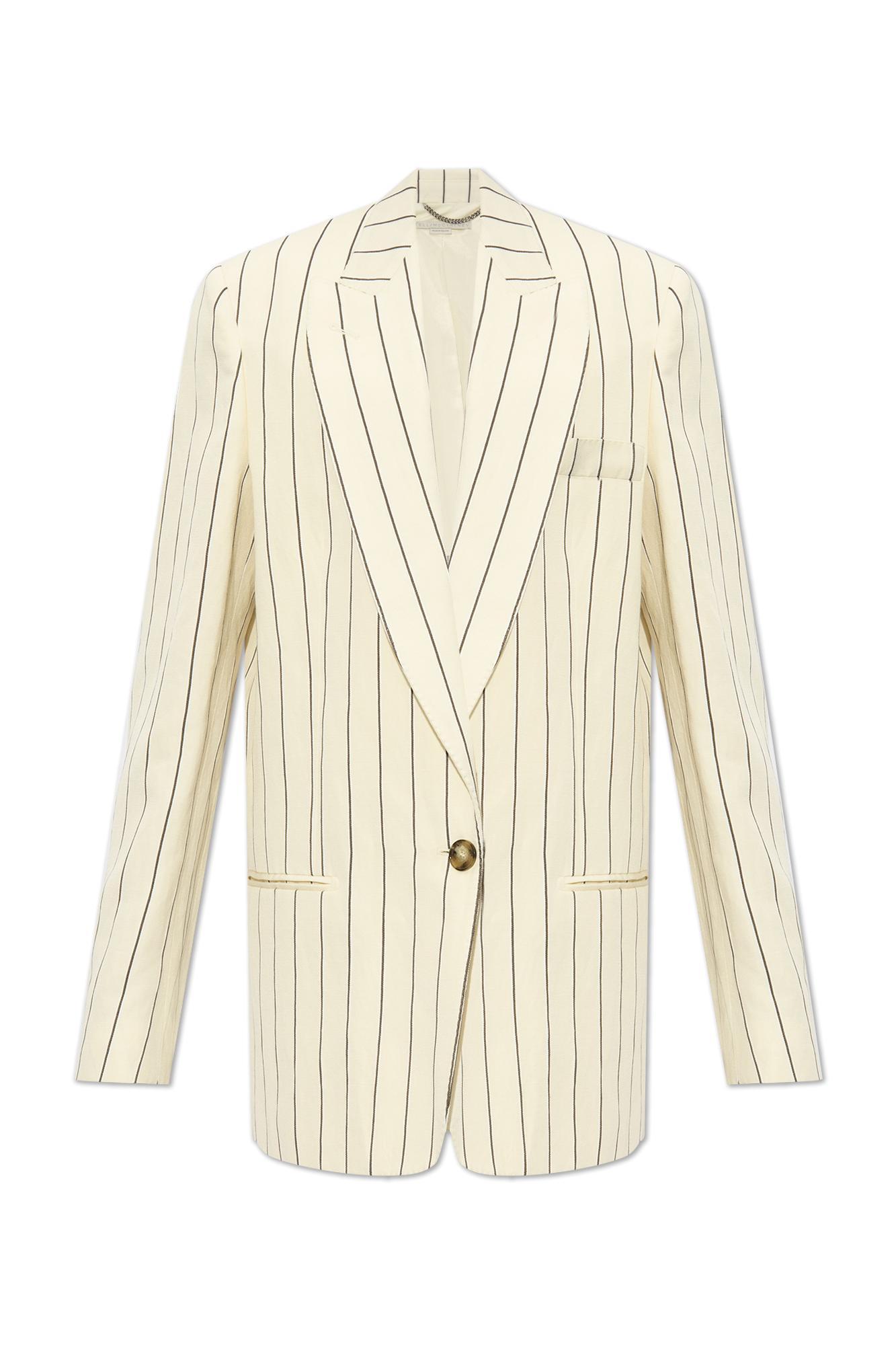 Striped Oversize Blazer In Cream Product Image