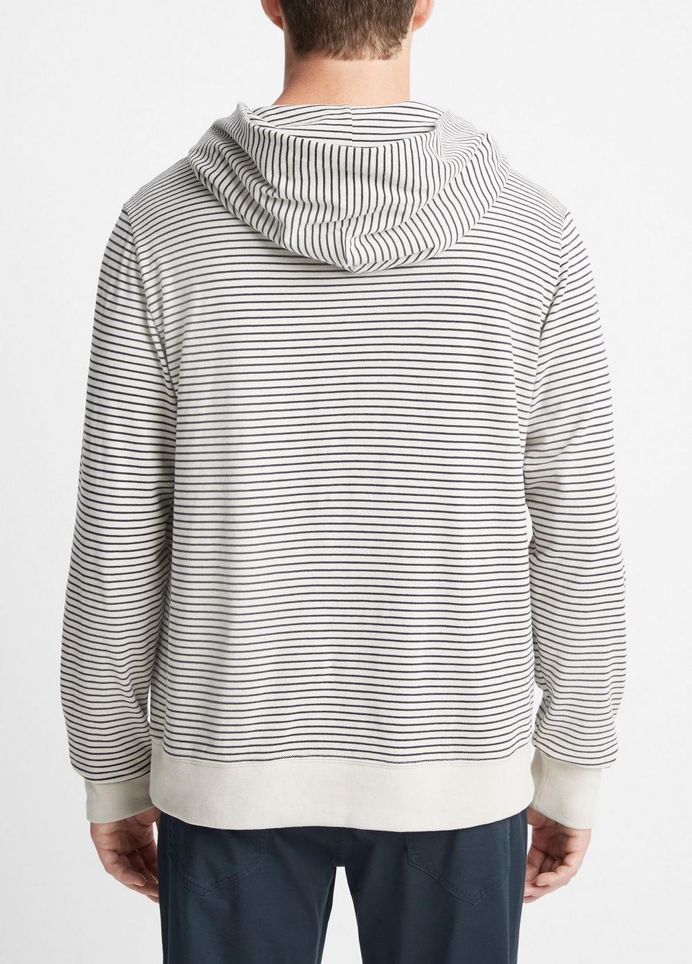 Striped Sueded Jersey Pullover Hoodie Product Image