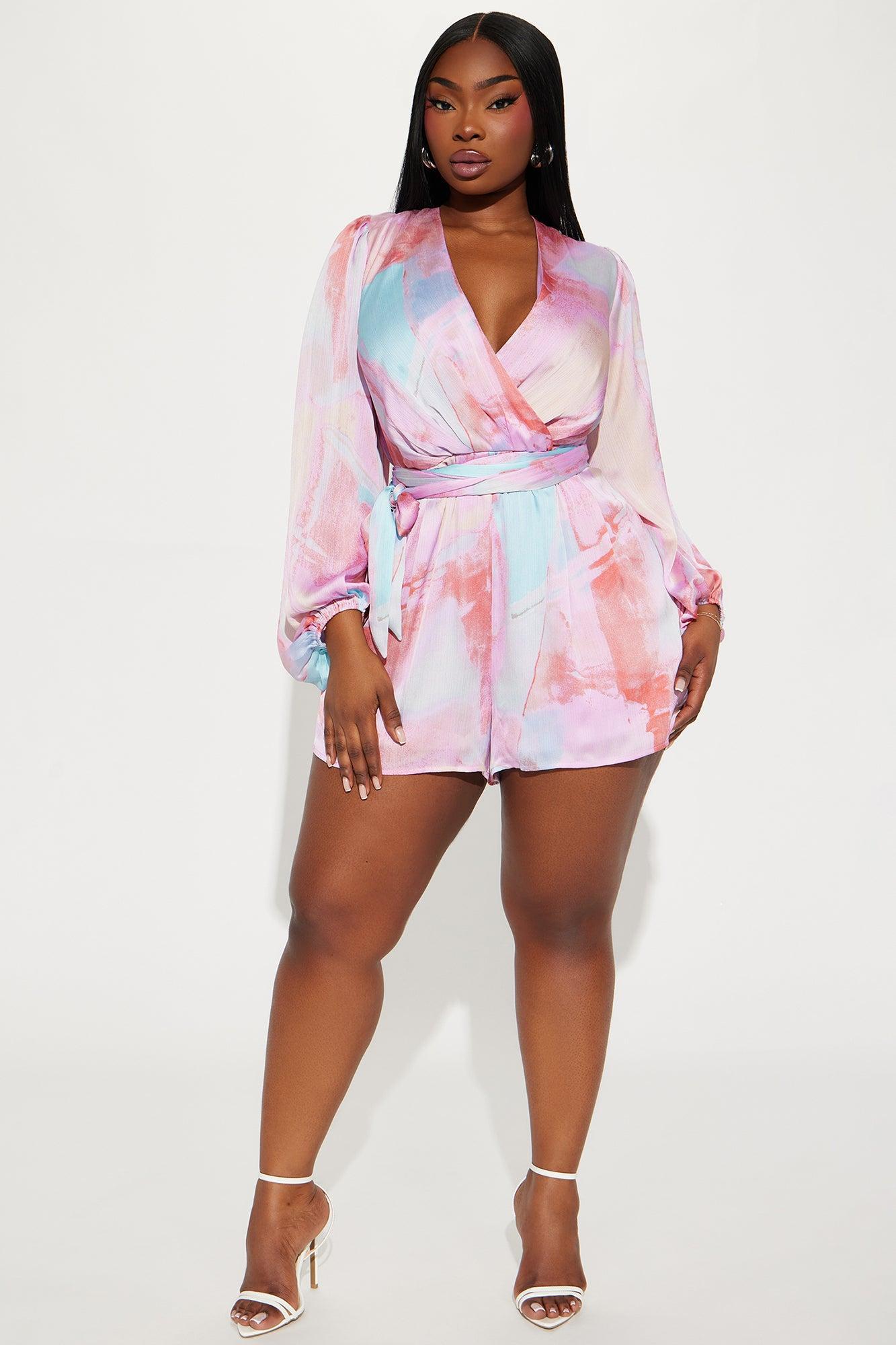 Spring Desires Satin Romper - Pink/combo Product Image