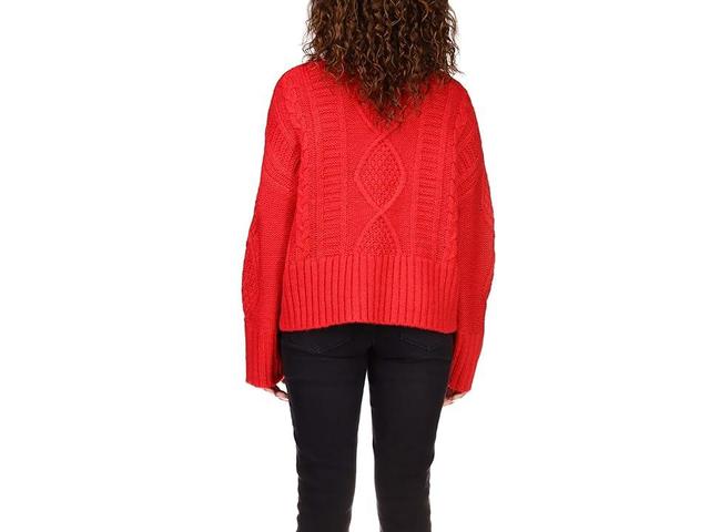 Sanctuary Warm Up Cable Sweater (Rouge) Women's Clothing Product Image