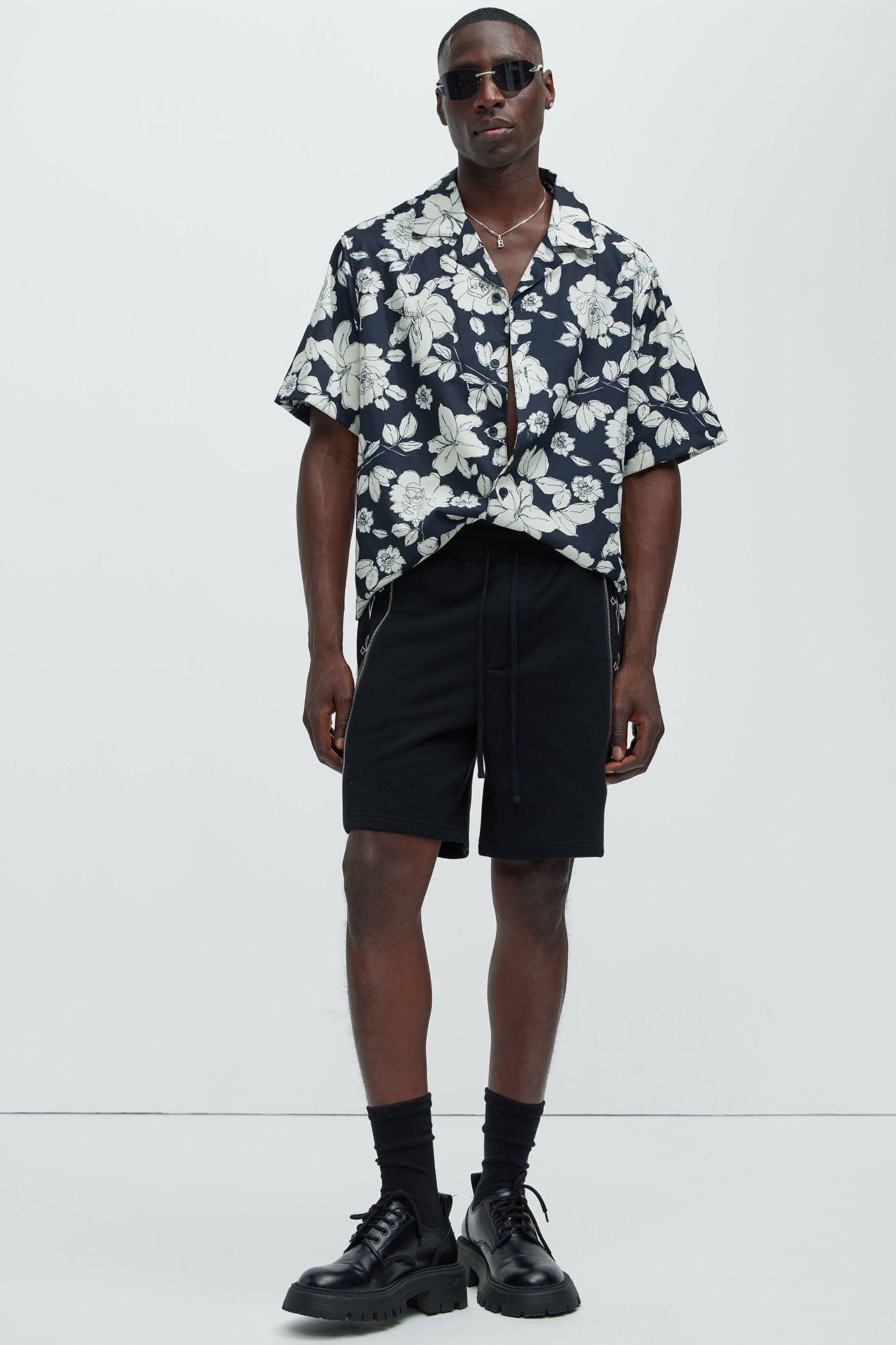 Zeke Floral Shirt - Black/White Product Image