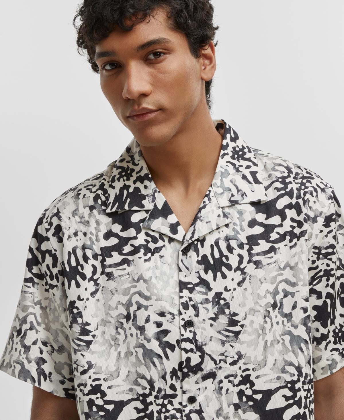 Mode of One Mens Relaxed-Fit Printed Button-Down Camp Shirt, Created for Macys Product Image