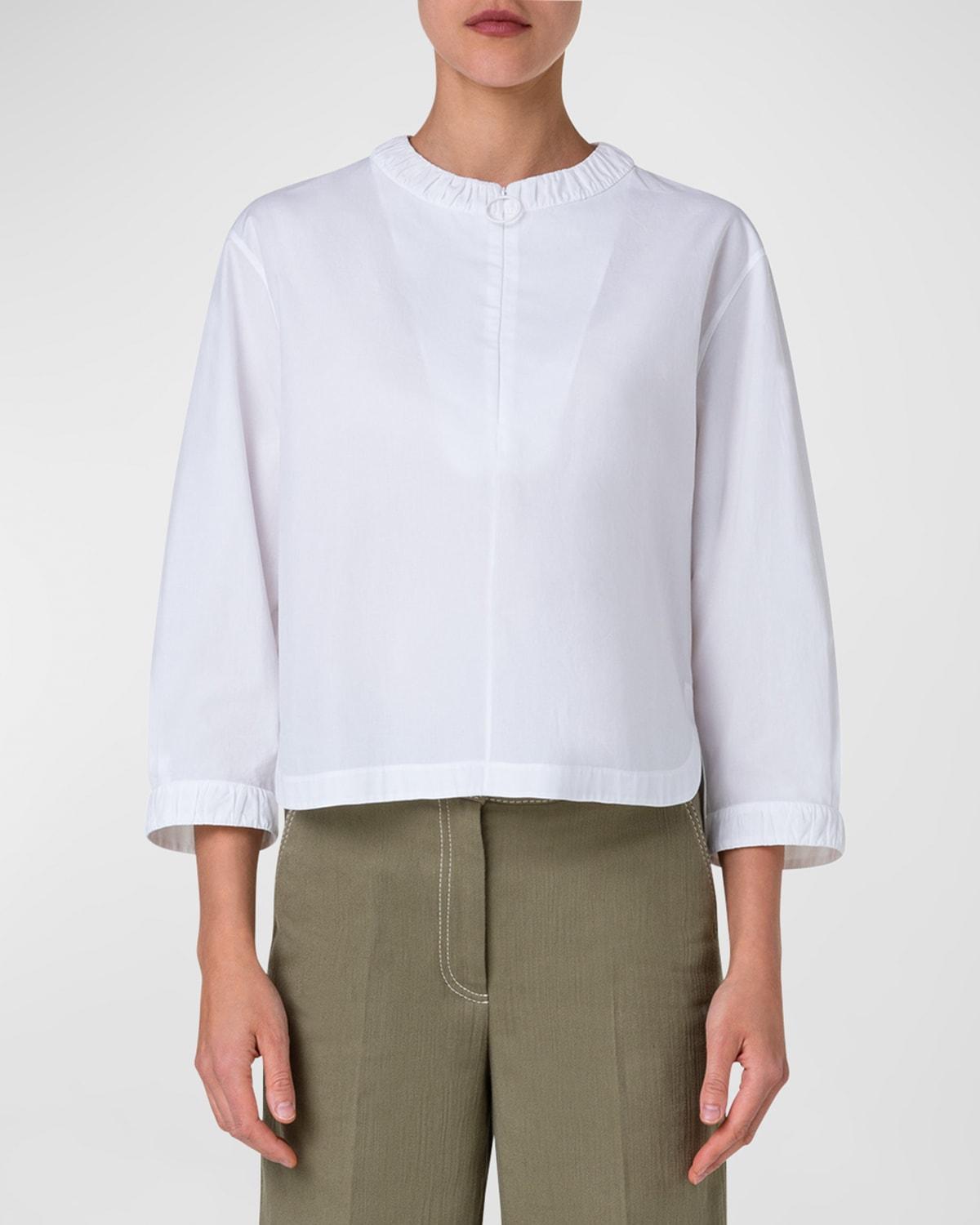 Womens Cotton Zip-Front Blouse product image