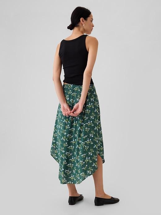 Crepe Handkerchief Hem Midi Skirt Product Image