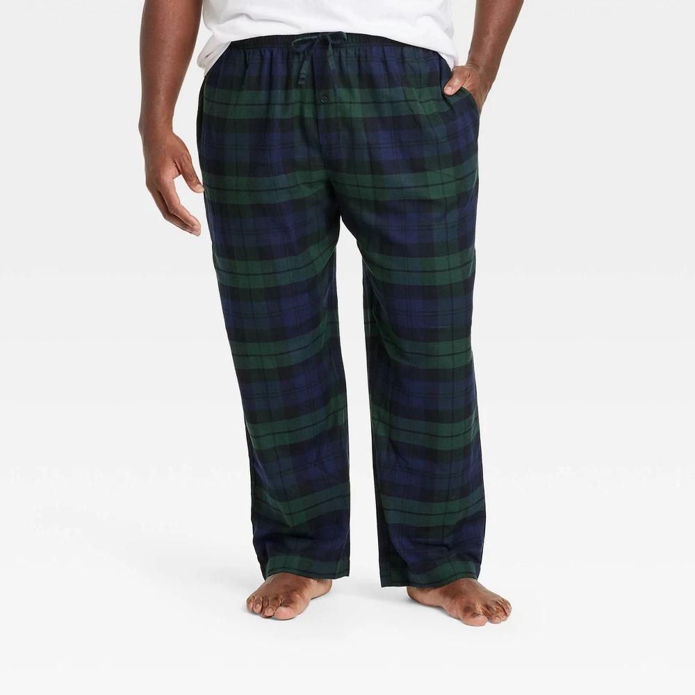 Mens Big & Tall Plaid Family Pajama Pants - Goodfellow & Co Green 4XLT Product Image