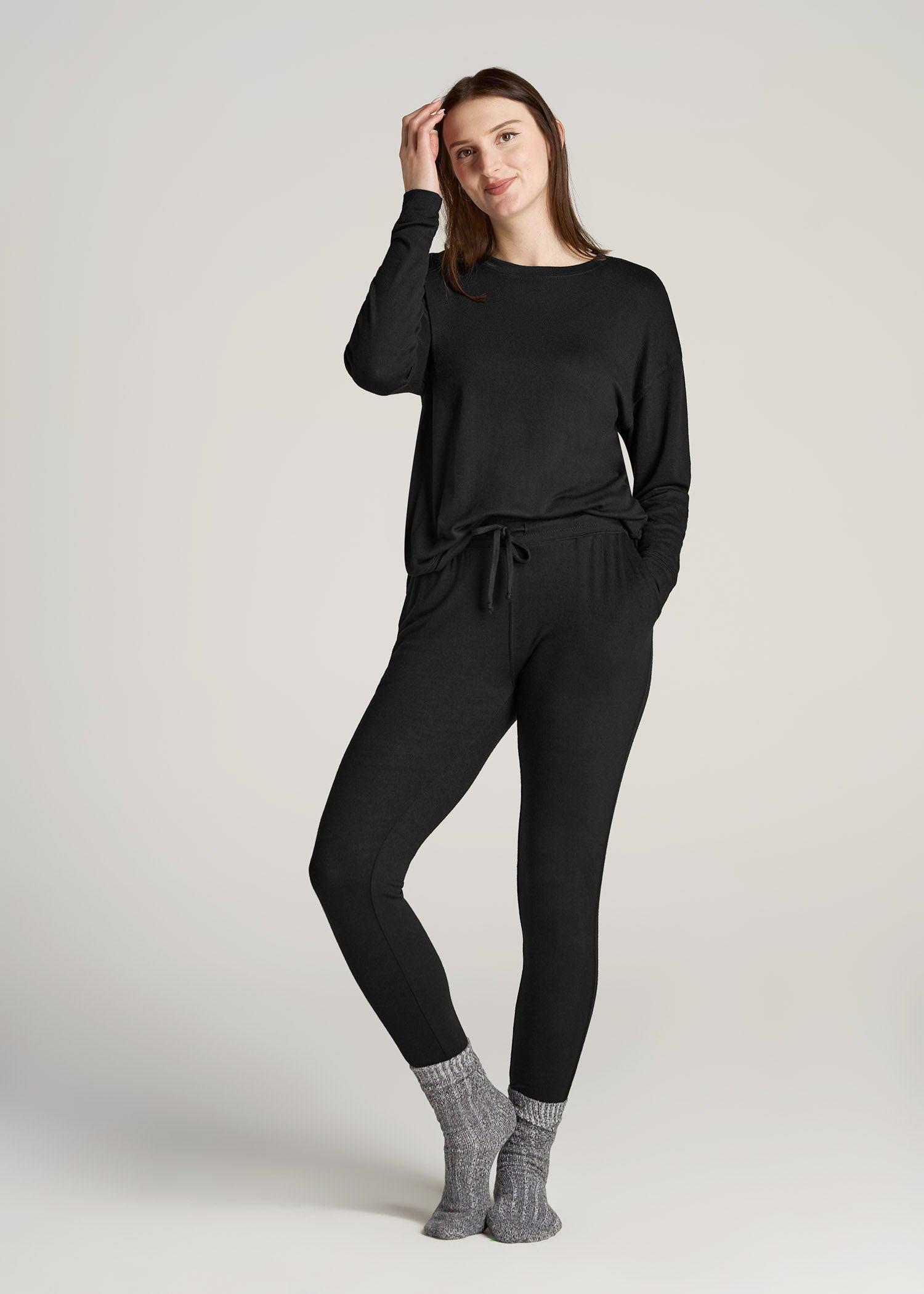 Cozy Lounge Joggers for Tall Women in Black Female Product Image