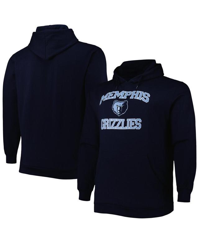 Mens Navy Memphis Grizzlies Big and Tall Heart and Soul Pullover Hoodie Product Image