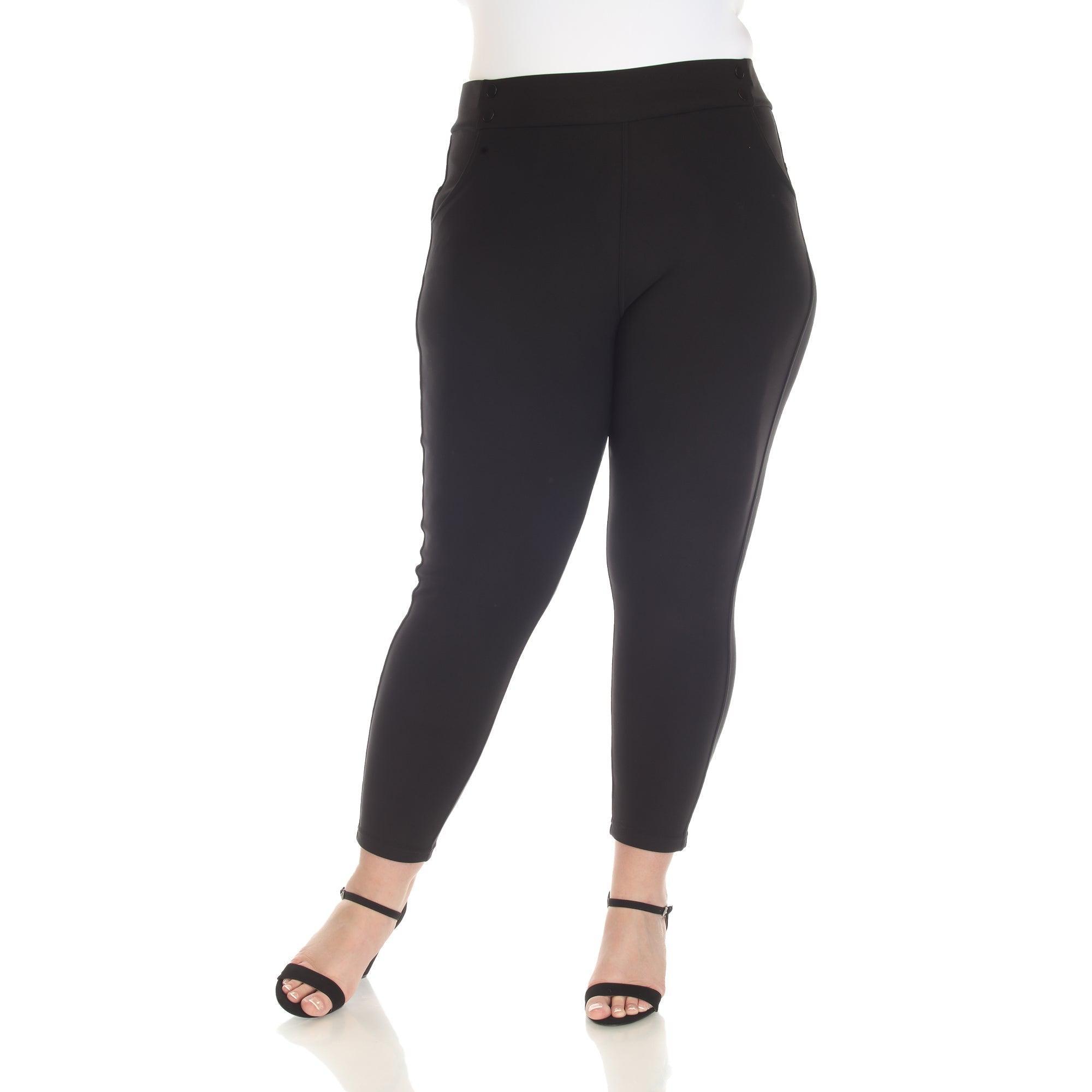 Super Soft Elastic Waistband Scuba Pants - Plus Product Image