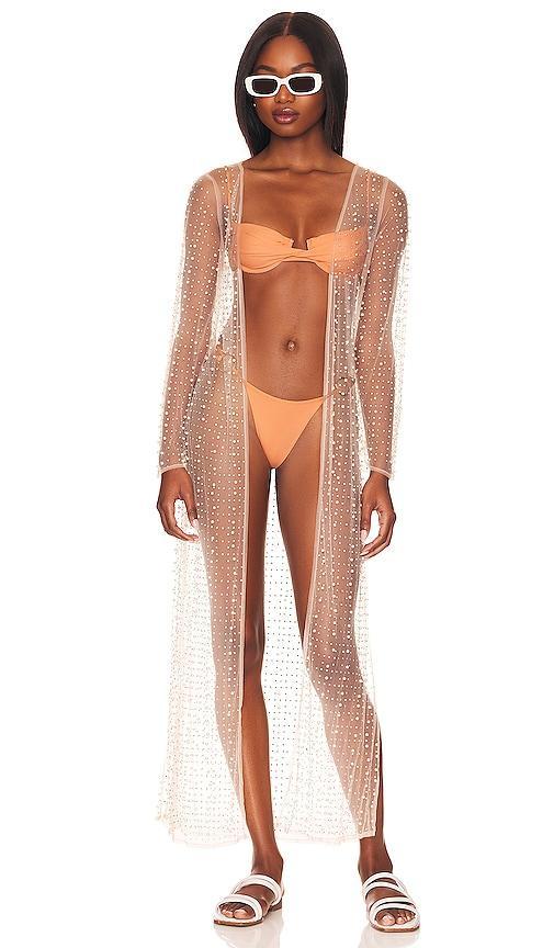 Beach Bunny Late Nights Pearl Mesh Cardigan Size S. Product Image