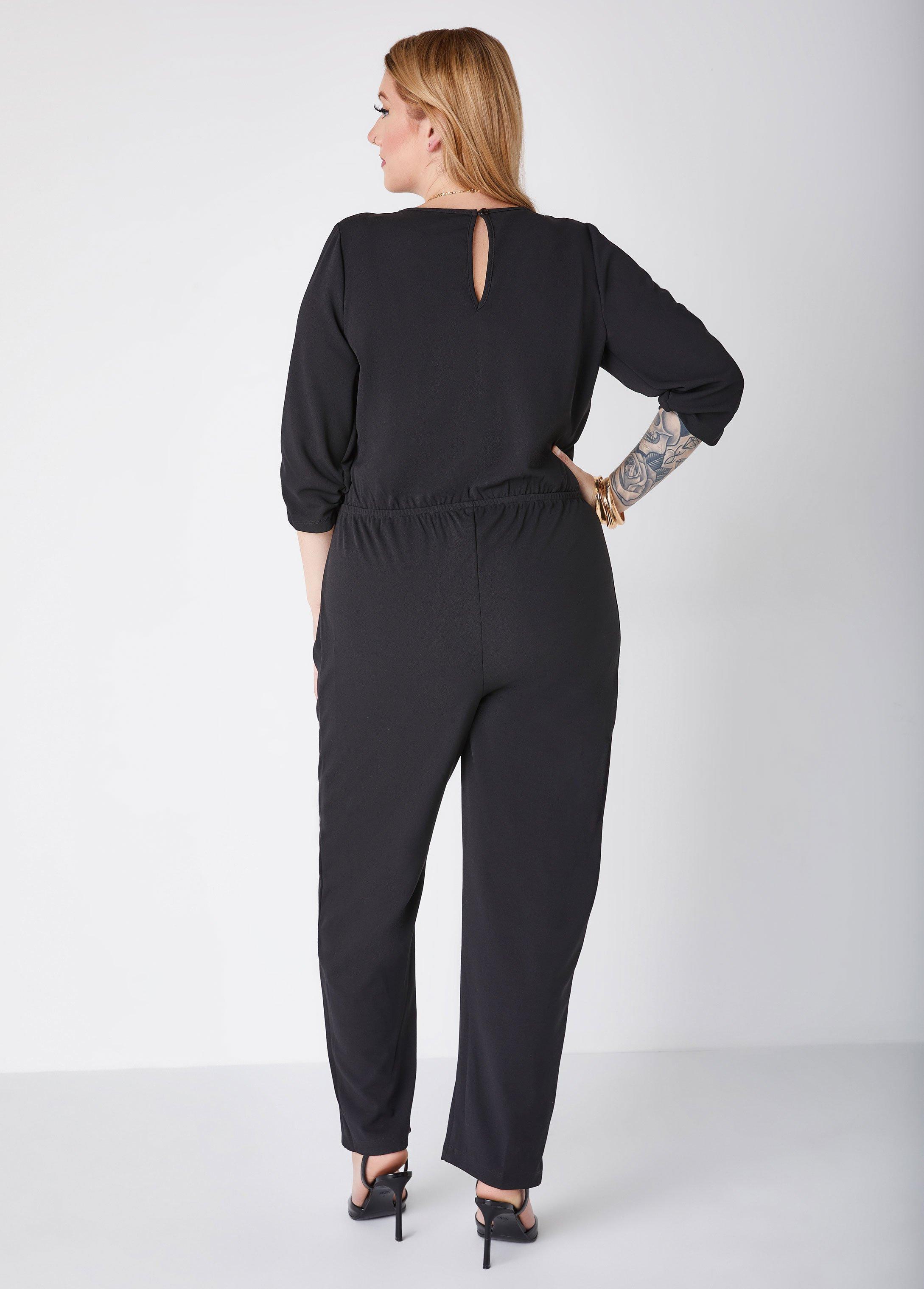 Studded Faux Wrap Jumpsuit Product Image