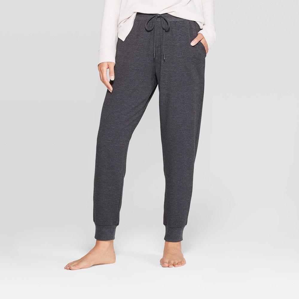 Womens Beautifully Soft Fleece Lounge Jogger Pants - Stars Above Charcoal Black M Product Image