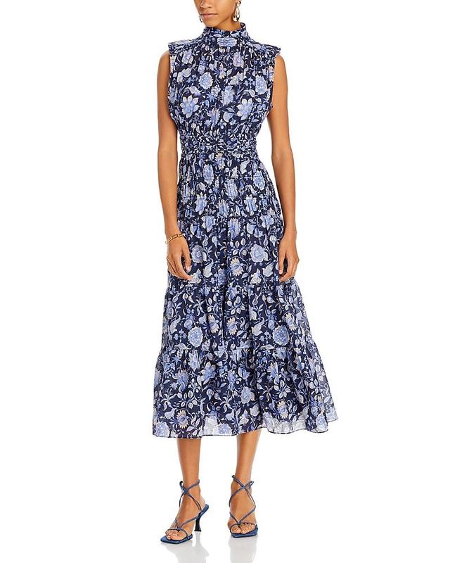 Womens Junia Floral Ruched Midi-Dress Product Image