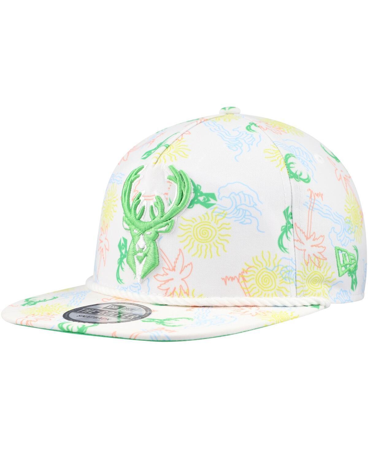 Mens New Era Milwaukee Bucks Palm Trees and Waves Golfer Adjustable Hat Product Image