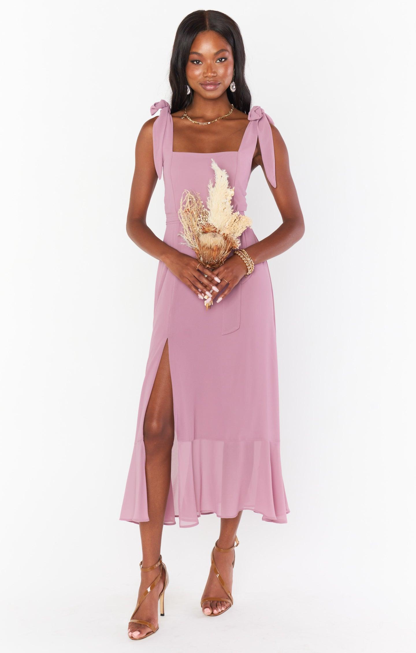 Claire Midi Dress ~ Antique Rose Chiffon Product Image