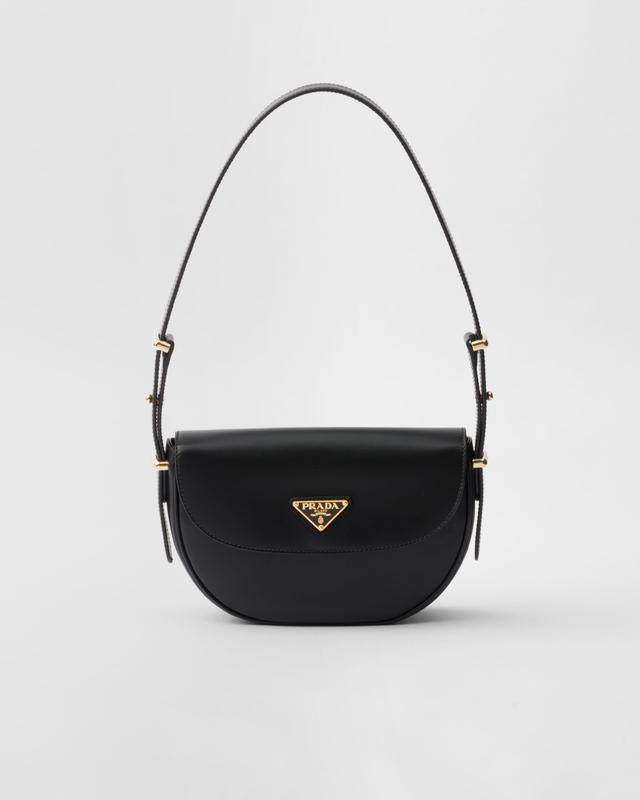 Prada Arqué leather shoulder bag with flap Product Image