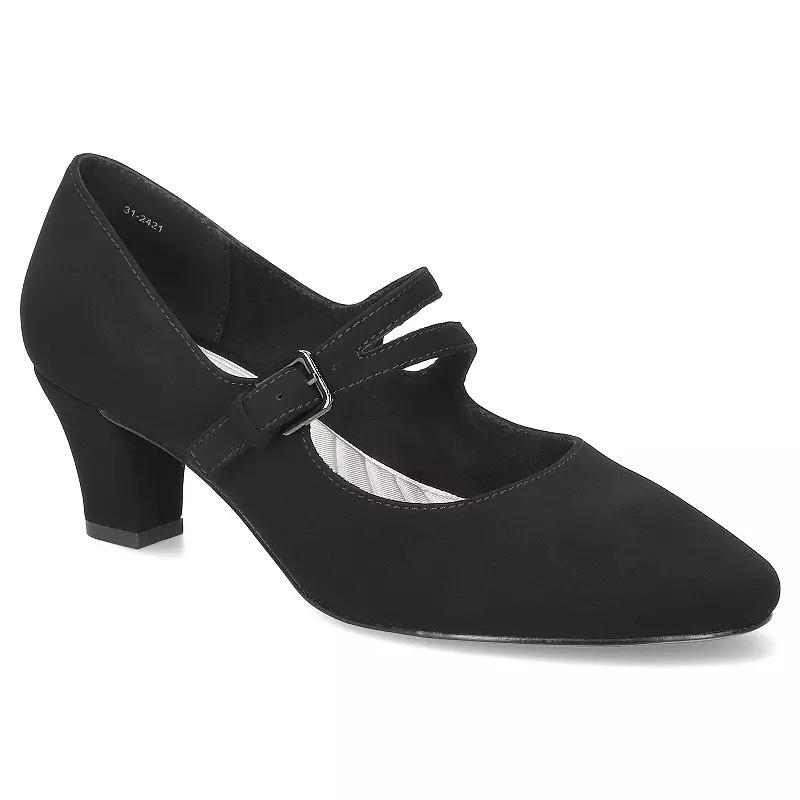 Womens Meryl by Easy Street Asymmetrical Mary Jane Pumps Grey Product Image