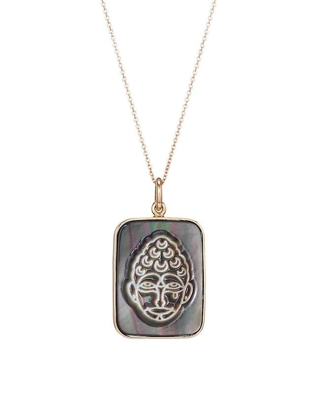 Womens Bliss 18K Rose Gold & Mother-Of-Pearl Buddha Pendant Necklace Product Image