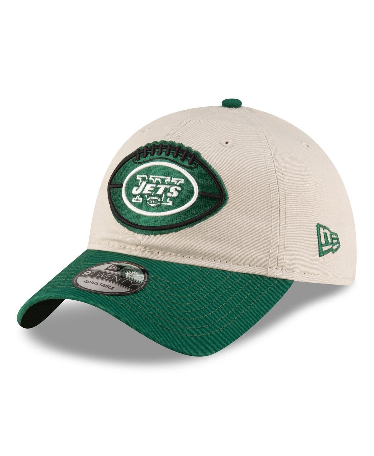 New Era Mens Stone New York Jets 2024 Sideline Historic 9TWENTY Adjustable Hat - Stone, Green Product Image