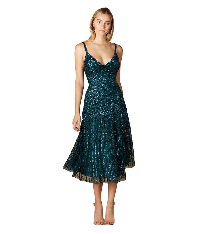 Womens Flowing, Sequin Midi Dress Product Image