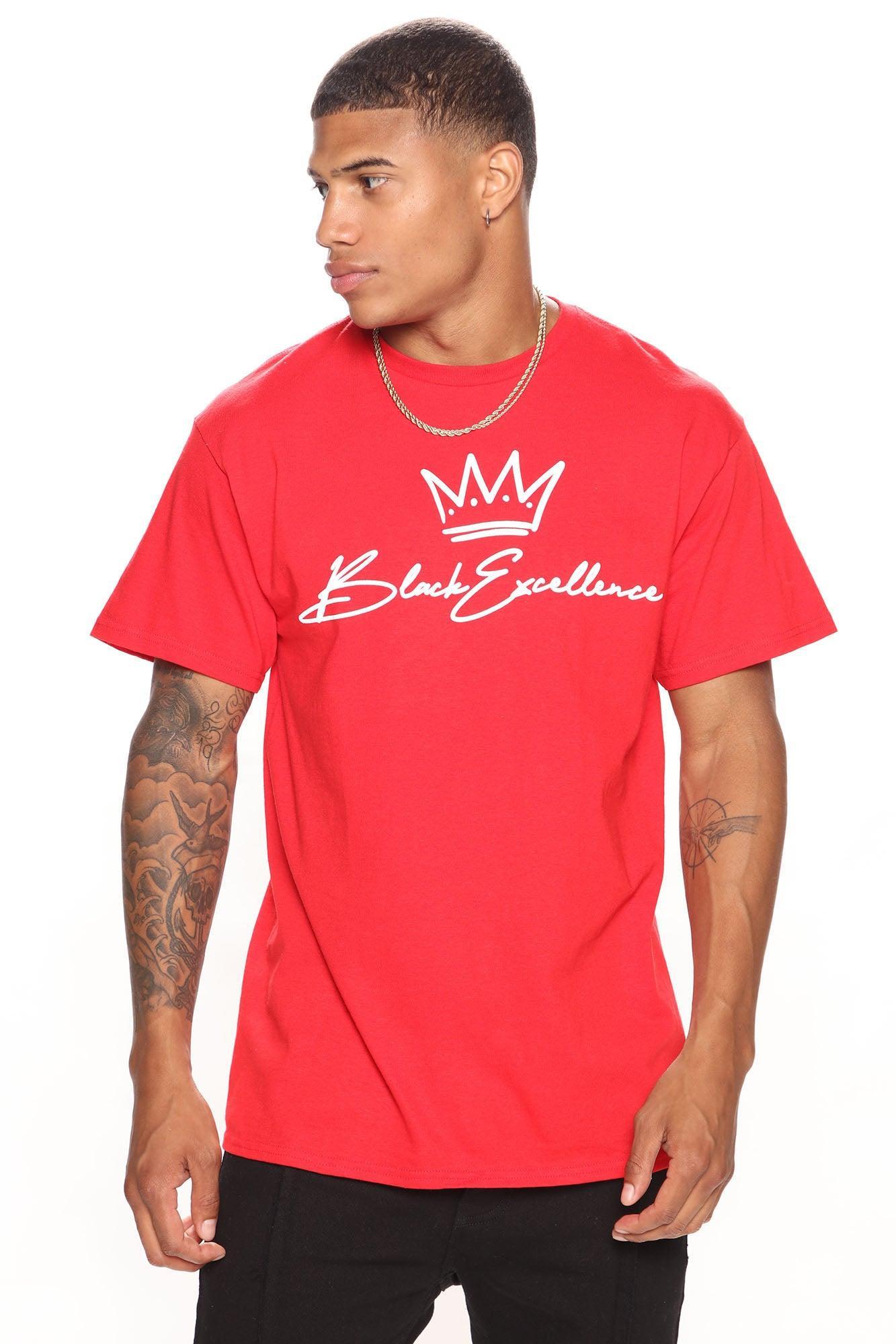 Black Excellence Script Short Sleeve Tee - Red Product Image