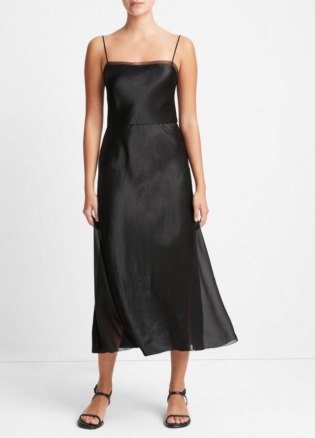 Sheer-Paneled Slip Dress Product Image