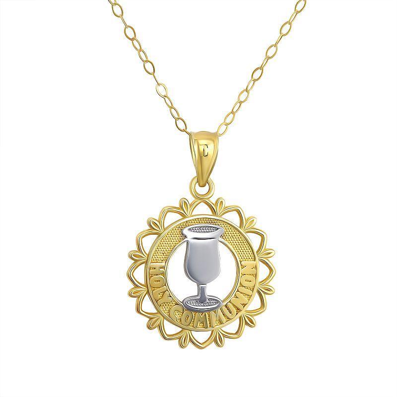 Forever 14k Gold Two-Tone Holy Communion Pendant Necklace, Womens, 14k 2 Tone Product Image