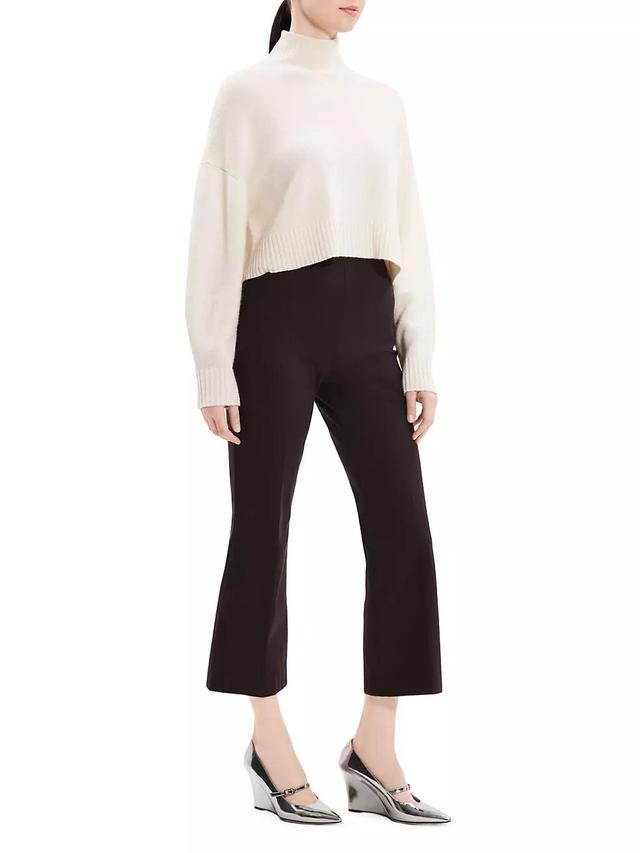 Womens Cashmere Rib-Knit Cropped Turtleneck Sweater Product Image