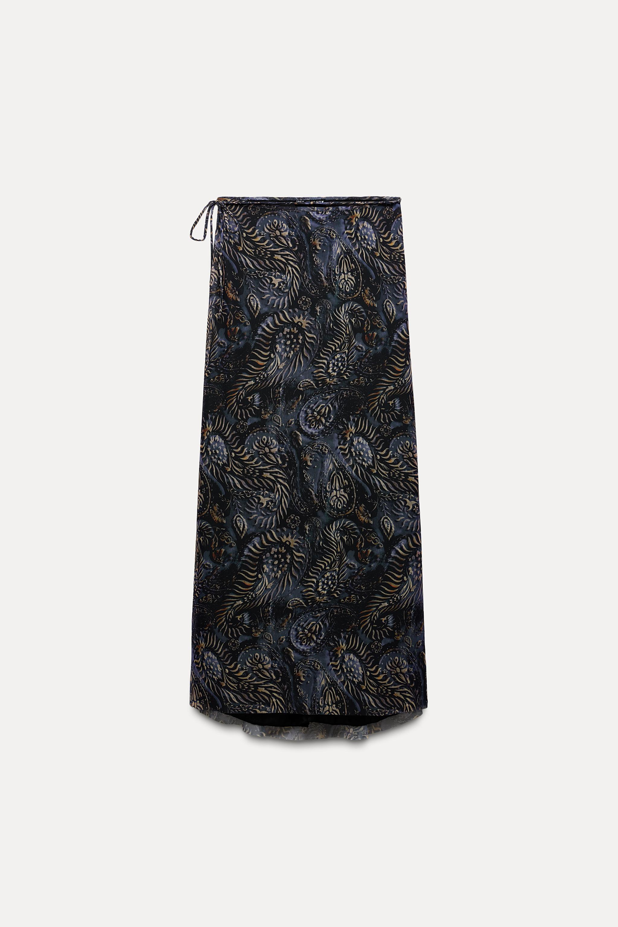 PRINTED TULLE MIDI SKIRT Product Image