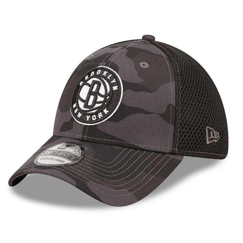 Mens New Era Charcoal Brooklyn Nets Camo 39THIRTY Flex Hat - Charcoal Product Image