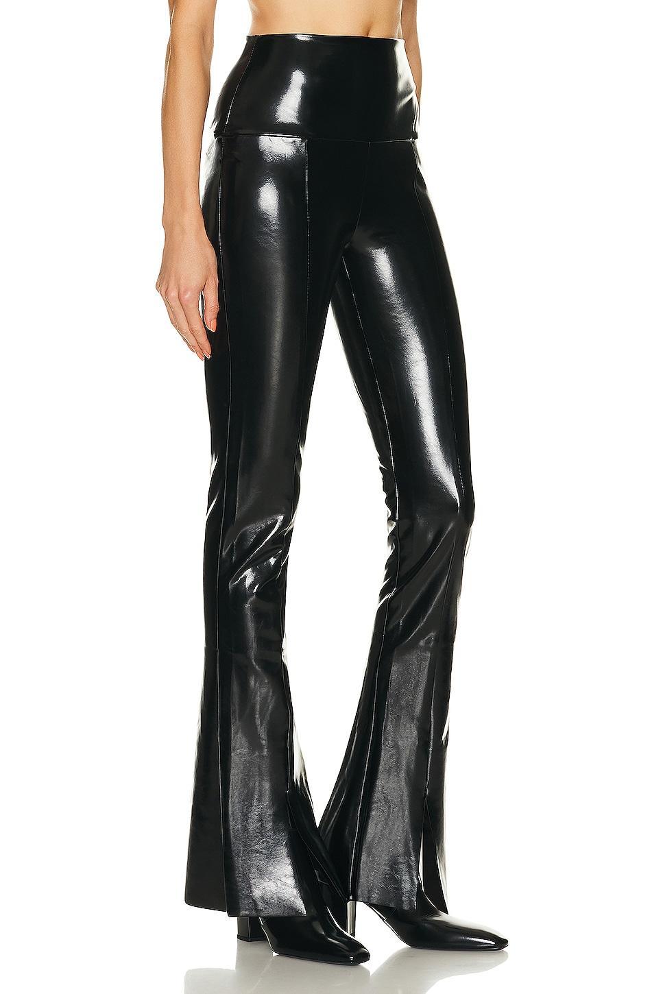 Norma Kamali Faux Leather Slit Hem Leggings Product Image