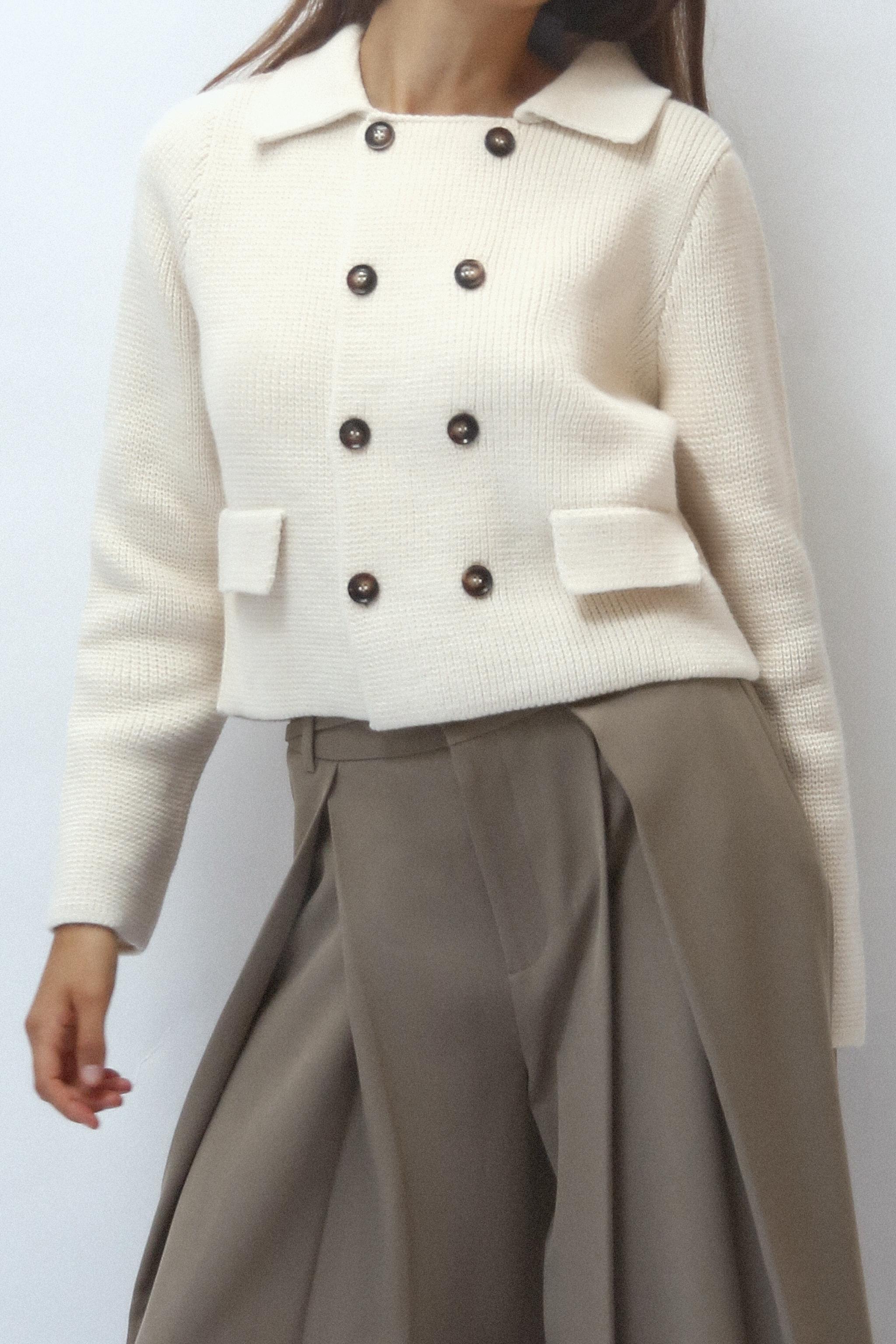 BASIC BUTTONED KNIT CARDIGAN Product Image