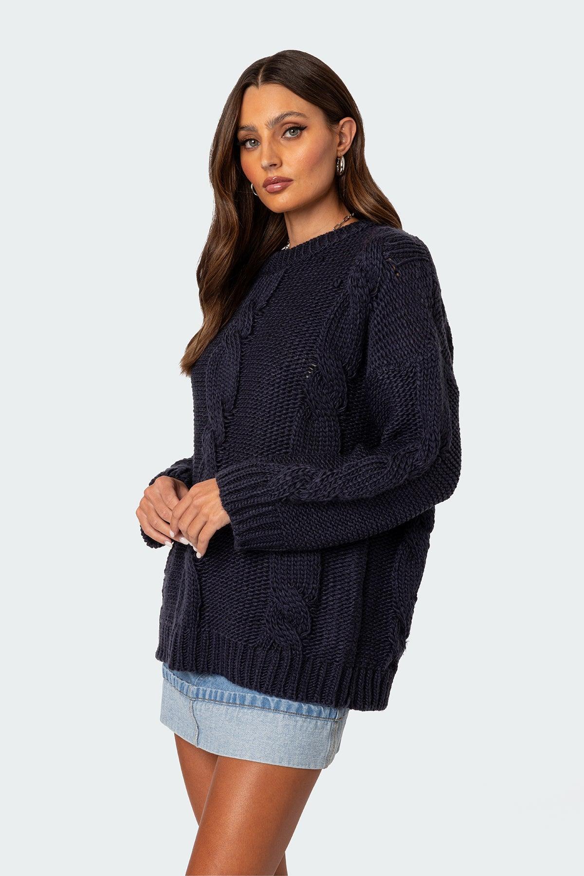 Alene Oversized Cable Knit Sweater Product Image