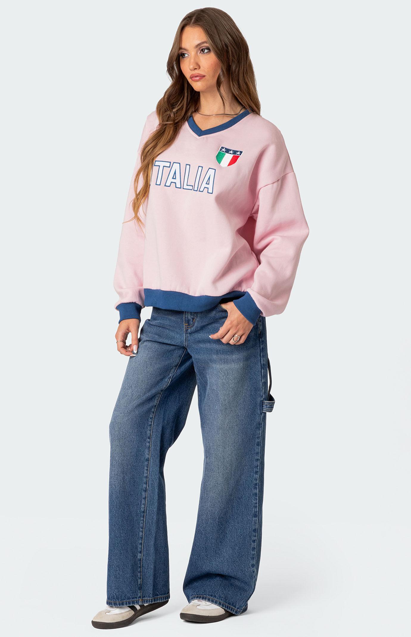 Edikted Womens Italy Oversized Sweatshirt Product Image