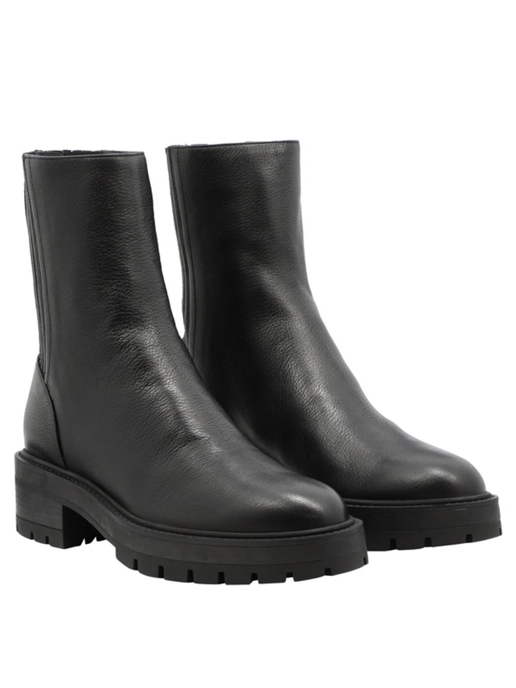 40mm Saint Honore Leather Combat Boots In Black Product Image