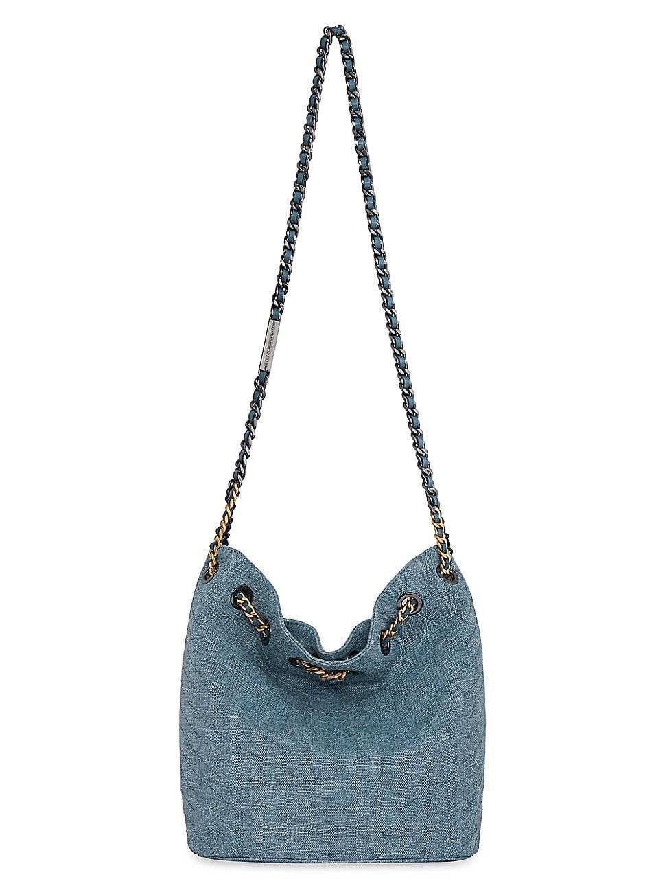 Womens Soft Linen-Blend Bucket Bag Product Image