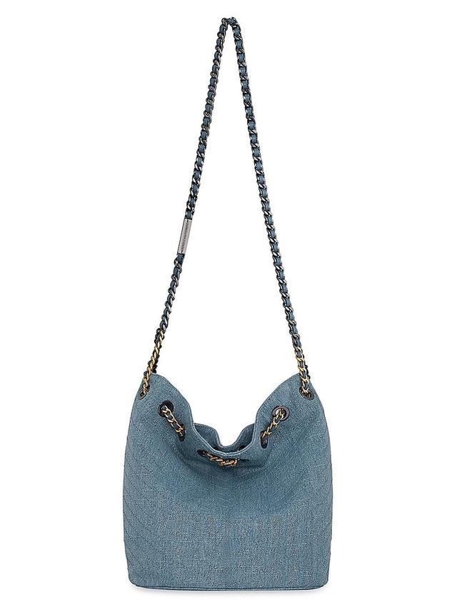 Womens Soft Linen-Blend Bucket Bag Product Image