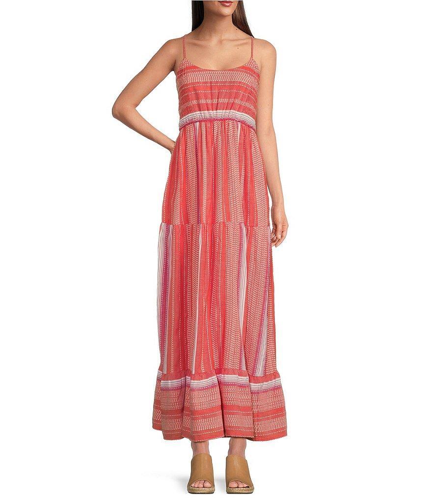 Liverpool Los Angeles Scoop Neckline Sleeveless Racer Back Tiered Maxi Dress Product Image