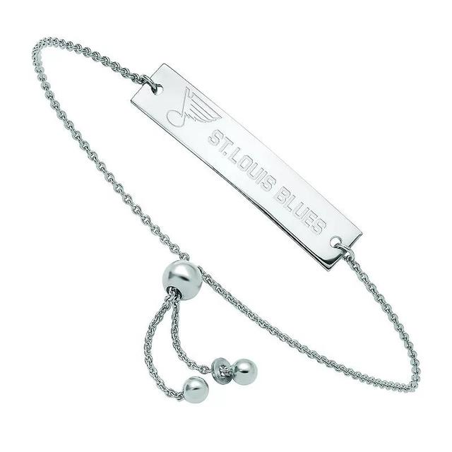 LogoArt Sterling Silver Tampa Bay Rays Small Bar Adjustable Bracelet, Womens Product Image