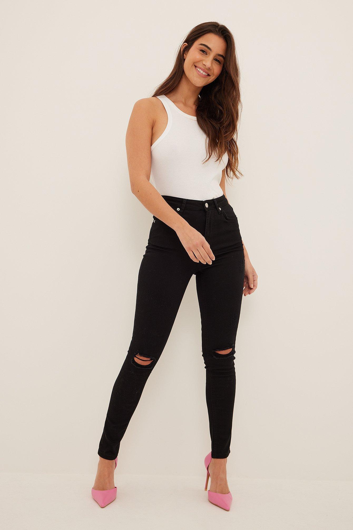 Skinny High Waist Destroyed Jeans product image