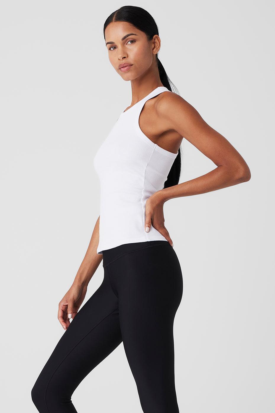 Ribbed Devoted Tank - White Product Image