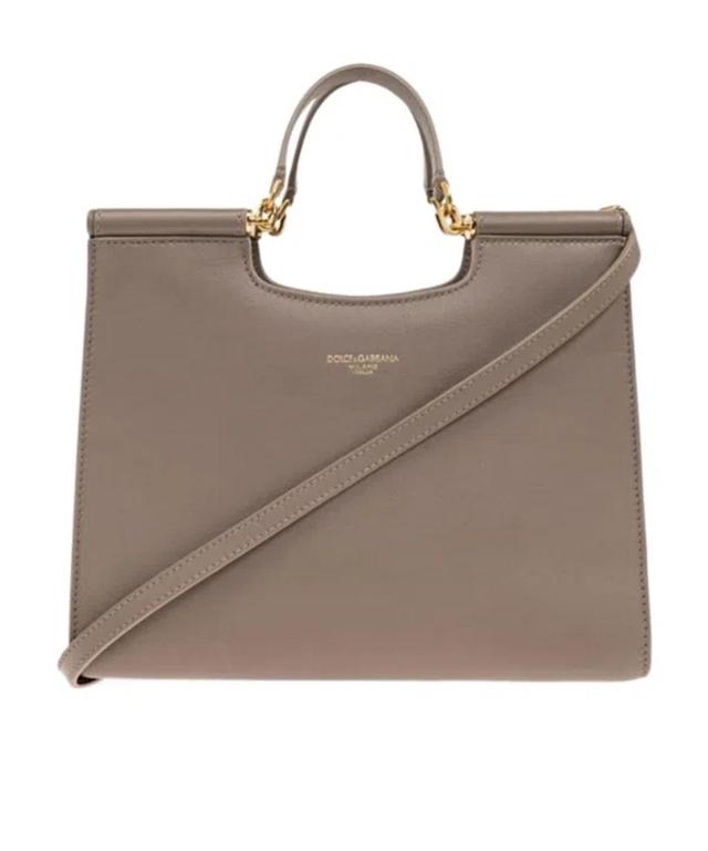 DOLCE & GABBANA Zippered Shoulder Bag In Cream Product Image