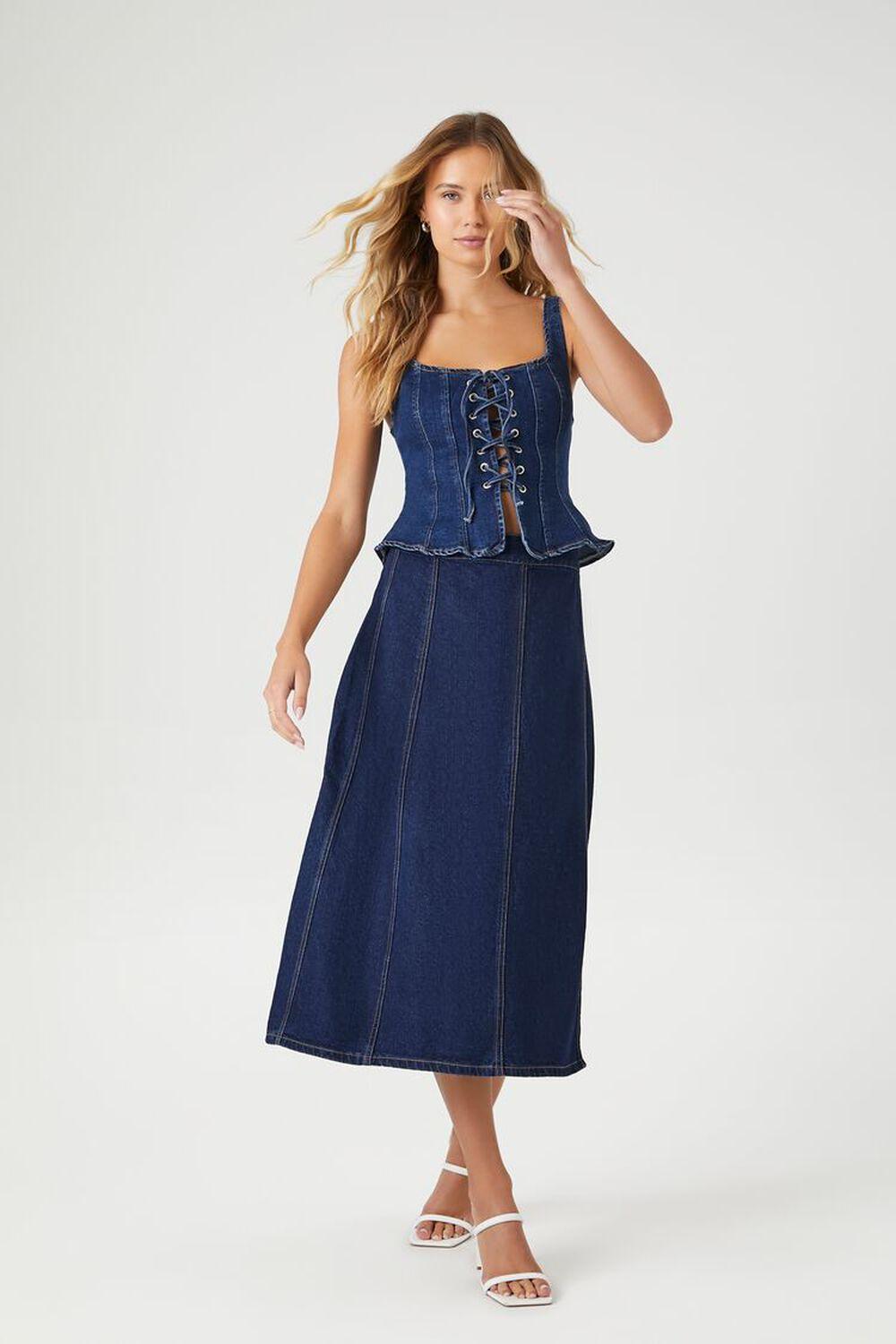 Denim Midi Skirt | Forever 21 Product Image