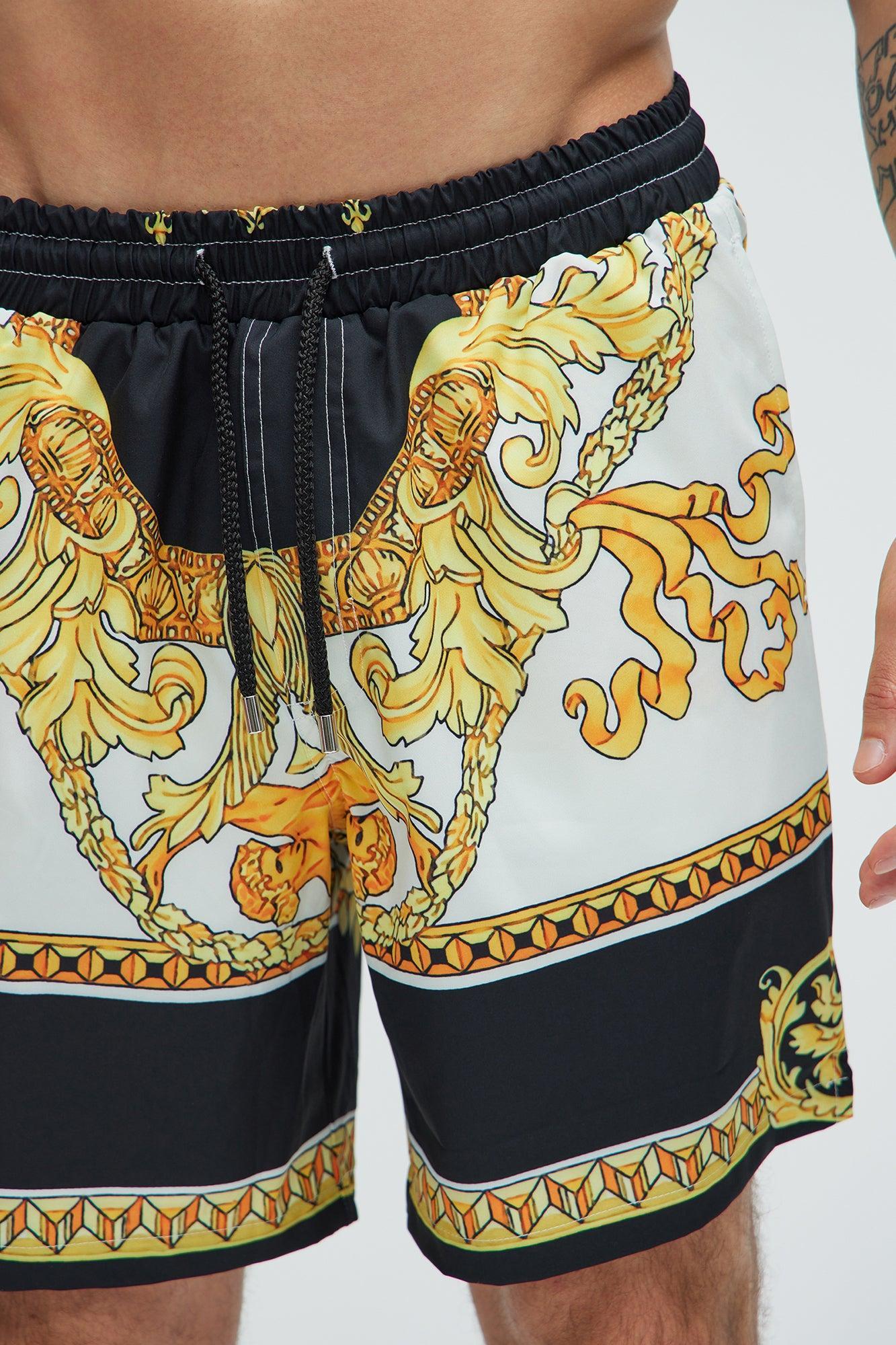 Del Roma Swim Trunks - Black/combo Product Image